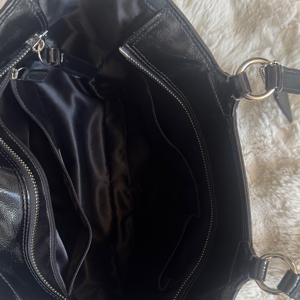 Coach Embossed Black Leather Tote - Picture 6 of 13